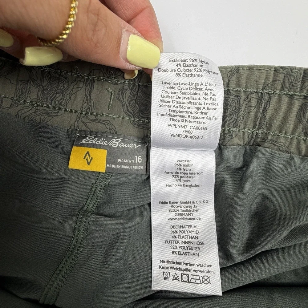 Eddie Bauer Women's Green Athletic Skort Size 16 Outdoor Hiking Skirt